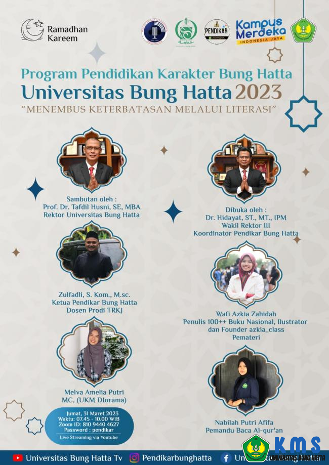 Pendidikan Karakter Mahasiswa Baru Universitas Bung Hatta Semester Genap 2022/2023 Edisi 2